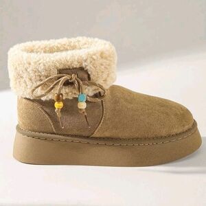 Solecia Womens Tan Suede Platform Boots New Sz 8.5